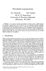 Threshold cryptosystems