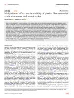 Molybdenum effects on the stability of passive films unraveled at the nanometer and atomic scales