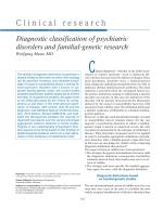 Diagnostic classification of psychiatric disorders and familial-genetic research