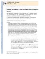 Cognition and Anatomy in Three Variants of Primary Progressive Aphasia