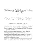 The Value of the World's Ecosystem Services and Natural Capital