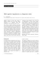 Mild cognitive impairment as a diagnostic entity