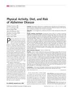 Physical Activity, Diet, and Risk of Alzheimer Disease