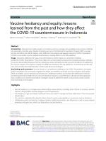 Vaccine hesitancy and equity: lessons learned from the past and how they affect the COVID-19 countermeasure in Indonesia
