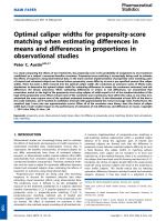 Optimal caliper widths for propensity-score matching when estimating differences in means and differences in proportions in observational studies
