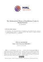 The Mathematical Theory of Equilibrium Cracks in Brittle Fracture