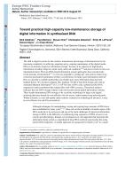 Toward practical high-capacity low-maintenance storage of digital information in synthesised DNA