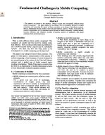 Fundamental Challenges in Mobile Computing