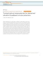 Twisted optical metamaterials for planarized ultrathin broadband circular polarizers