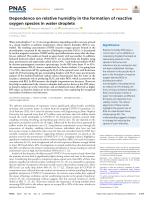 Dependence on relative humidity in the formation of reactive oxygen species in water droplets