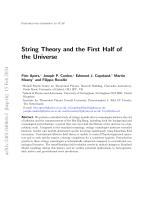 String Theory and the First Half of the Universe