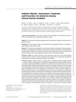 Pediatric Obesity—Assessment, Treatment, and Prevention: An Endocrine Society Clinical Practice Guideline