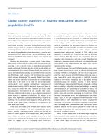 Global cancer statistics: A healthy population relies on population health