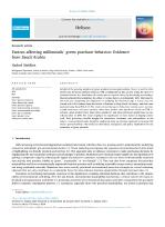 Factors affecting millennials’ green purchase behavior: Evidence from Saudi Arabia