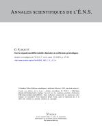 Sur les équations différentielles linéaires à coefficients périodiques