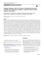 Sedentary behaviour and risk of all-cause, cardiovascular and cancer mortality, and incident type 2 diabetes: a systematic review and dose response meta-analysis