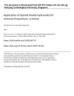 Application of layered double hydroxides for removal of oxyanions : a review