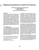 Mitigating Routing Misbehavior in Mobile Ad Hoc Networks
