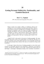 Getting Personal: Reflexivity, Positionality, and Feminist Research