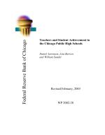 Teachers and Student Achievement in the Chicago Public High Schools