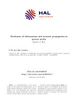 Mechanics of deformation and acoustic propagation in porous media