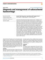 Diagnosis and management of subarachnoid haemorrhage