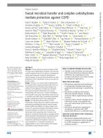 Faecal microbial transfer and complex carbohydrates mediate protection against COPD