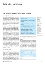 An “ecological” approach to the obesity pandemic