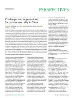 Challenges and opportunities for carbon neutrality in China