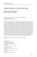 Multilabel classification via calibrated label ranking