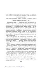 ABSORPTION OF LIGHT BY CHLOROPHYLL SOLUTIONS