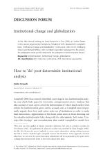 Institutional change and globalization