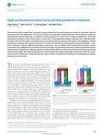 High-performance nanostructured thermoelectric materials