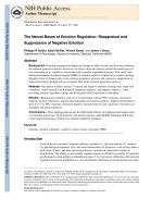 The Neural Bases of Emotion Regulation: Reappraisal and Suppression of Negative Emotion