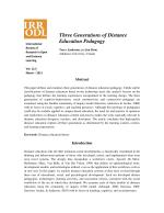 Three Generations of Distance Education Pedagogy