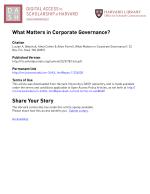 What Matters in Corporate Governance?