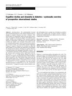 Cognitive decline and dementia in diabetes—systematic overview of prospective observational studies