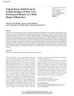 Taking Stock of Self-Control: A Meta-Analysis of How Trait Self-Control Relates to a Wide Range of Behaviors
