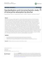 Standardization and micromechanistic study of tetracycline adsorption by biochar