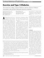 Exercise and Type 2 Diabetes: The American College of Sports Medicine and the American Diabetes Association: joint position statement executive summary