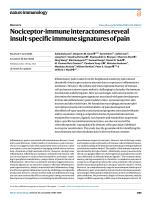 Nociceptor-immune interactomes reveal insult-specific immune signatures of pain