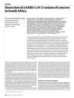 Detection of a SARS-CoV-2 variant of concern in South Africa