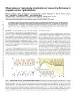 Observation of many-body localization of interacting fermions in a quasi-random optical lattice
