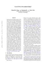 Can LLM be a Personalized Judge?