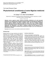 Phytochemical constituents of some Nigerian medicinal plants