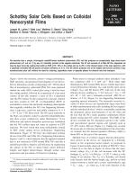 Schottky Solar Cells Based on Colloidal Nanocrystal Films