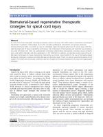 Biomaterial-based regenerative therapeutic strategies for spinal cord injury