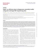 PMAT: an efficient plant mitogenome assembly toolkit using low-coverage HiFi sequencing data