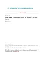 Using Surveys to Value Public Goods: The Contingent Valuation Method