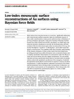 Low-index mesoscopic surface reconstructions of Au surfaces using Bayesian force fields